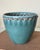 Dark Teal ‘Crazed’ Glazed Ceramic Planter For Sale - Image 4 of 6