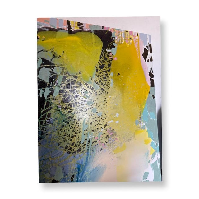 Early 21st Century Vintage Jackie Saccoccio Square Portrait (Spring) 2015 Oil and Mica on Linen For Sale - Image 5 of 12
