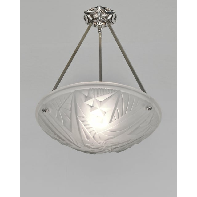 Art Deco Maynadier & Noverdy French Art Deco Pendant Light 1930s - 2 Available For Sale - Image 3 of 8