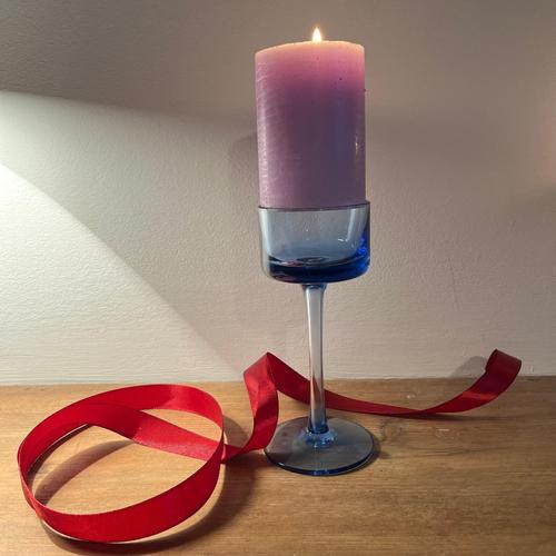 Vintage Sheringham Candleholder in Blue Glass from Wedgewood For Sale - Image 13 of 15