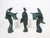 Three graphic, mid-century cast-iron figures inspired by Japan’s Awa Odori festival. The verdigris surface has time-earned...