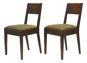 Cubist Dining Chairs in Stained Alder Wood, 1925, Set of 2