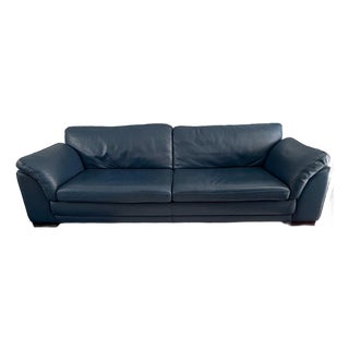 Long Roche Bobois Leather Sofa For Sale