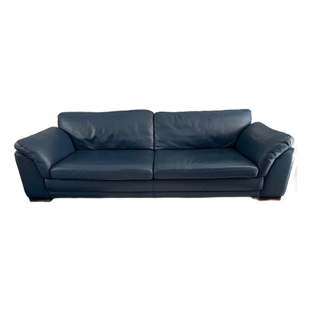 Long Roche Bobois Leather Sofa For Sale