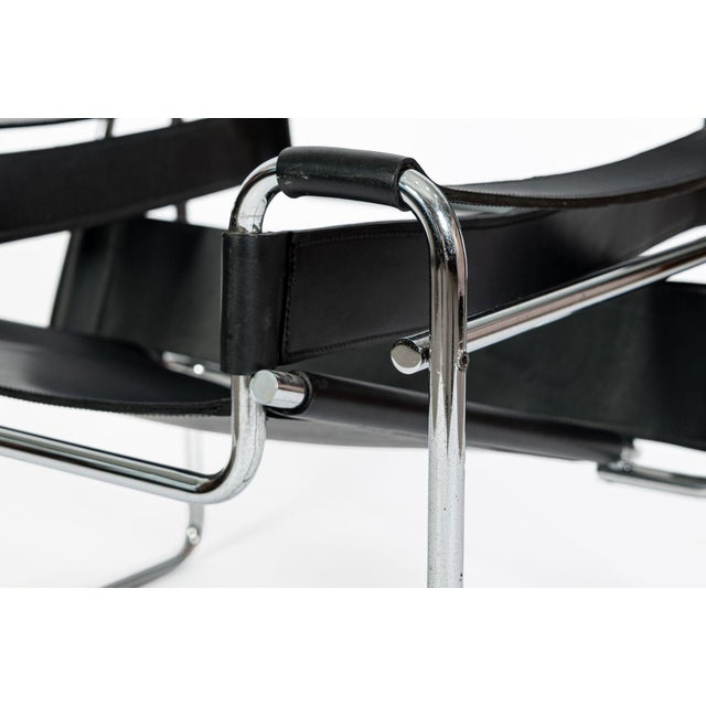 Vintage Mid Century Black Wassily Chair by Marcel Breuer (Attr.) 1970s For Sale - Image 14 of 16