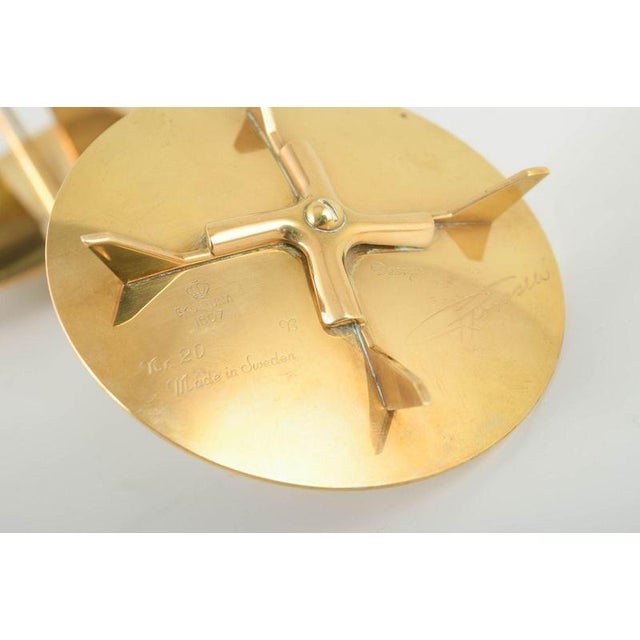 Brass Candlesticks by Pierre Forssell for Skultuna, 1960s, Set of 2 For Sale - Image 4 of 5