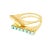 This exquisite estate jewelry set features two elegant 14K yellow gold bands, each adorned with natural gemstones. One...