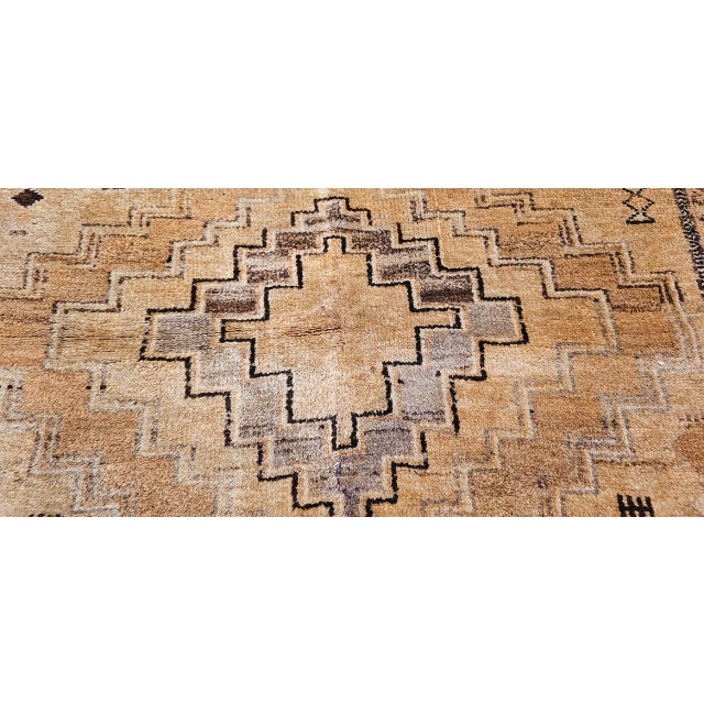 Vintage Moroccan Tribal Rug, Hand-Knotted Wool, Geometric Pattern, Camelhair, 3’ X 5’ For Sale - Image 15 of 17