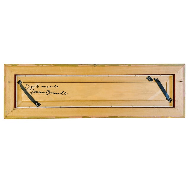 Wood Vintage Italian Impressionist Panoramic Tuscan Landscape Oil Painting by Francesco Rosselli For Sale - Image 7 of 9