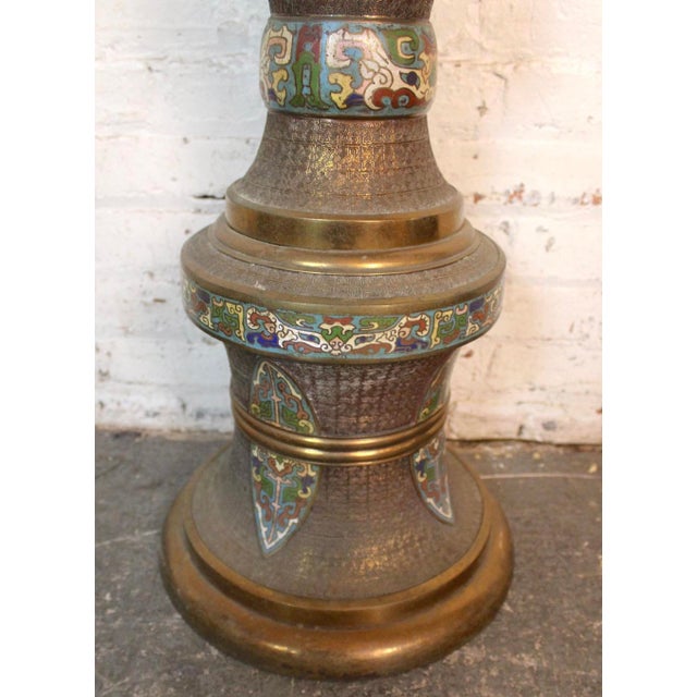 Asian Late 20th Century Asian Champlevé Enamel Floor Lamp For Sale - Image 3 of 8