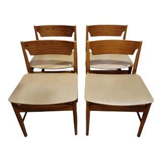 Mid-Century Modern Gfm Poland Edmund Homa Designed Teak Dining Chairs - Set of 4 For Sale