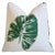 Custom-tailored designer pillow in Kravet Fabrics "Banana Leaf" hand-printed cotton fabric depicting a large botanical...