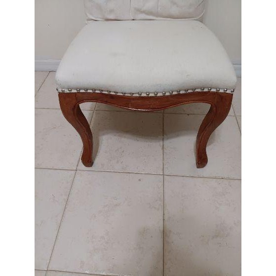 Wood 1980s Dining Chair Wood Frame Tufted Upholstered Beige Noble House Set of 4 For Sale - Image 7 of 8