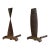 Modernist Twisted Bronze Andirons For Sale