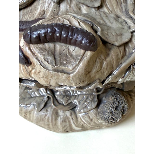 Figural Majolica Tree Trunk Vases by Villeroy & Boch, Germany, 1890, Set of 2 For Sale - Image 10 of 18