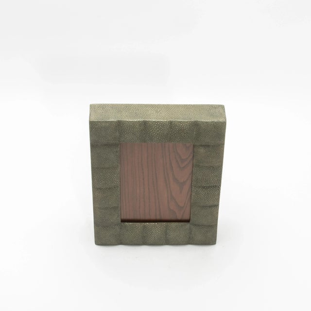 Wood Picture Frame 5x7” in Quilted Grey Shagreen by R&y Augousti For Sale - Image 7 of 9