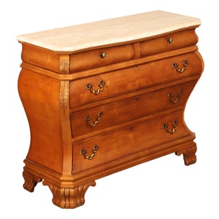 Century Furniture French Style Bombe Chest With Marble Top For Sale