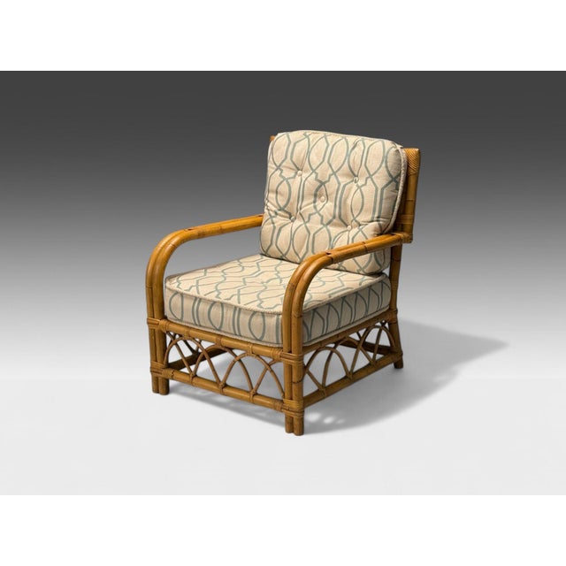 Bielecky Brothers, Modern Lounge Chair, Bamboo, Rattan, Cane, USA, 21st C. A gorgeous rattan and cane single lounge chair...