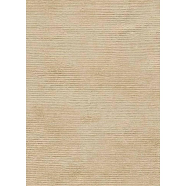 Modern Handwoven Silk Runner in Beige by Doris Leslie Blau. Size: 4'5" × 16'9" (134 × 510 cm). A celebration of quiet...