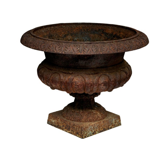 English 1990s Rusted English Garden Urns, Pair For Sale - Image 3 of 12