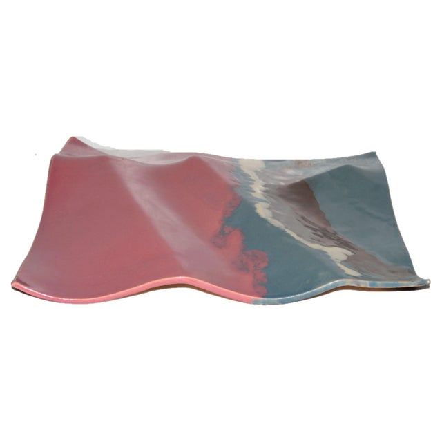 1980s 1980s Anne Lindstrom Postmodern Biomorphic Sculpture Ceramic Tile Wall Plaque Hanging For Sale - Image 5 of 8