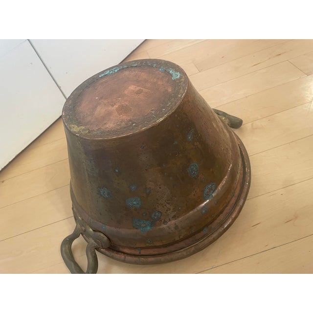 Antique Primitive Copper Basin Bucket Dovetail Cramp Seam For Sale - Image 10 of 10