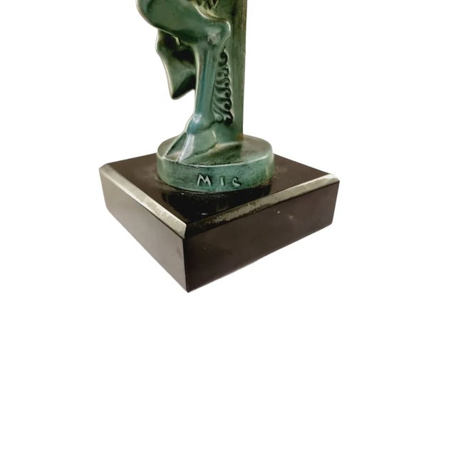 Art Deco Figurine of a Faun Playing the Flute by Max Le Verrier, 1930s For Sale - Image 6 of 7