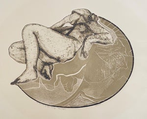 Better Saiberlich, Etching with Aquatint Print Women Reclining