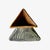 Gary DiPasquale, Postmodern Slip-Cast Stoneware Bud Vase, Geometric 3-Sided Flared Triangular - Olive Green For Sale - Image 4 of 11
