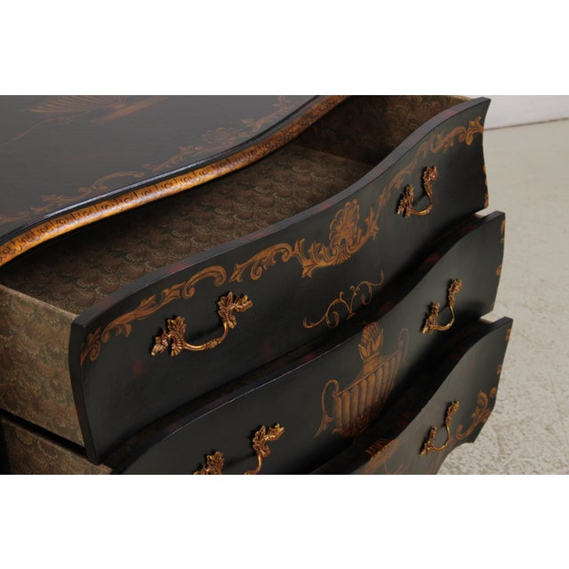 Maitland Smith Louis XV Style Black & Gold Commode Chest For Sale In Philadelphia - Image 6 of 16
