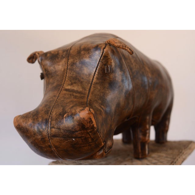 Animal Skin Vintage 1960s Dmitri Omersa Leather Hippo For Sale - Image 7 of 16