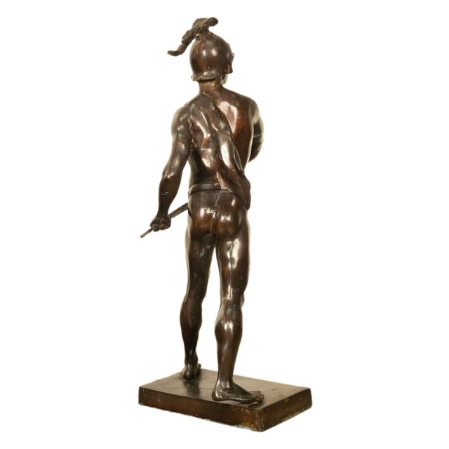 Tall Antique French Academic Realism 19th Century Bronze Roman Warrior Statue Sculpture For Sale In Portland, OR - Image 6 of 16