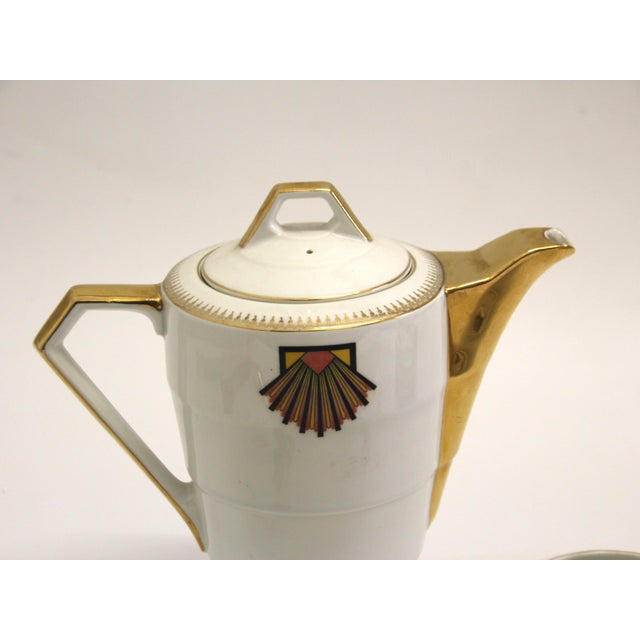 Vintage Art Deco Porcelain Tea/Coffee Set from Victoria Porelite, Czechoslovakia, Set of 23 For Sale - Image 3 of 10