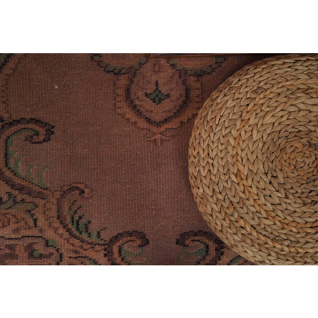 1970s Vintage Turkish Handmade Wool Cotton Pink Area Rug For Sale In San Francisco - Image 6 of 12