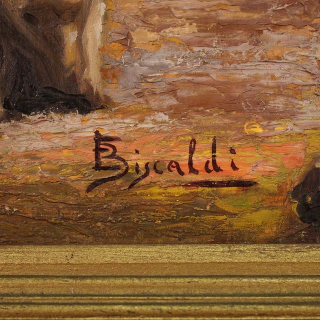 Italian Artist, Landscape with Shepherd, 1950s, Oil Painting on Panel, Framed For Sale - Image 15 of 16