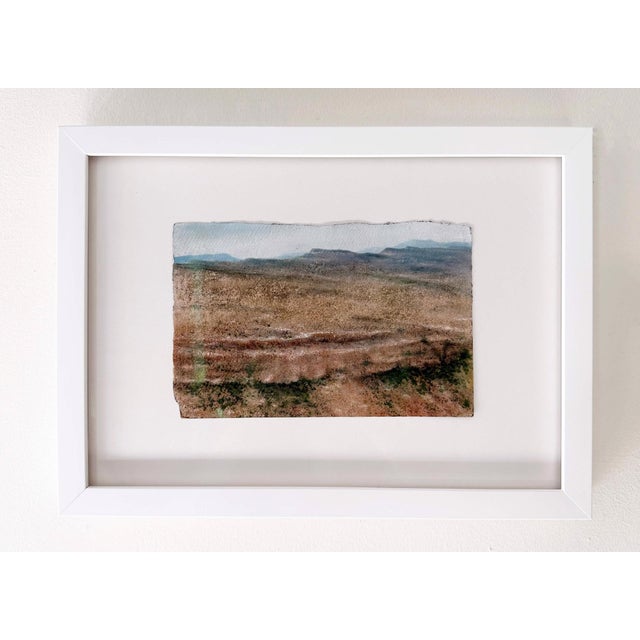 Contemporary Sawtooths from Above by Lisa Lebofsky | Dirt and oil on paper Landscape of mountain ridges. For Sale - Image 3 of 4