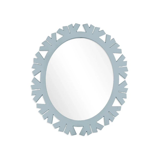 Contemporary Fleur Home Audubon Bamboo Sticks Oval Mirror in Parma Gray, 42x48 For Sale - Image 3 of 3