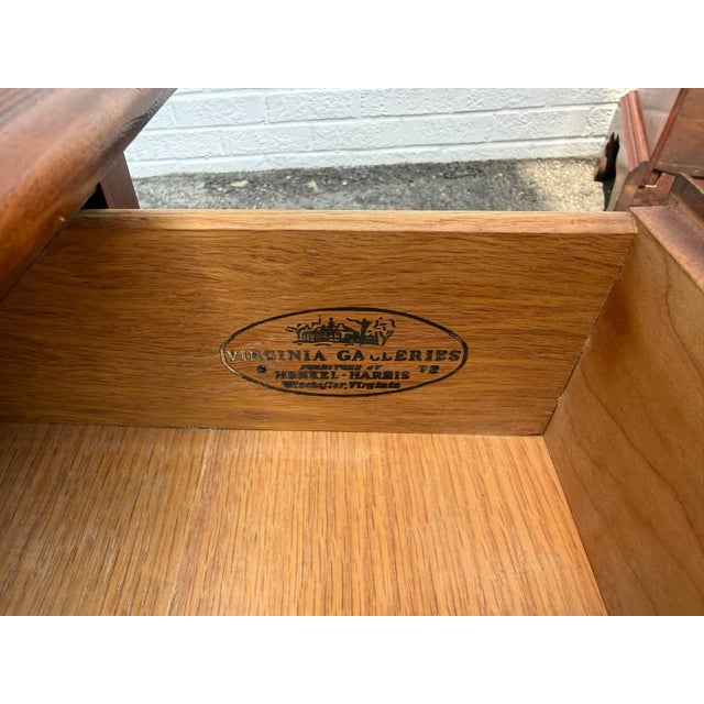 Pair of Chippendale Style Vintage Solid Cherry Wood Nightstands by Henkel Harris For Sale - Image 10 of 17