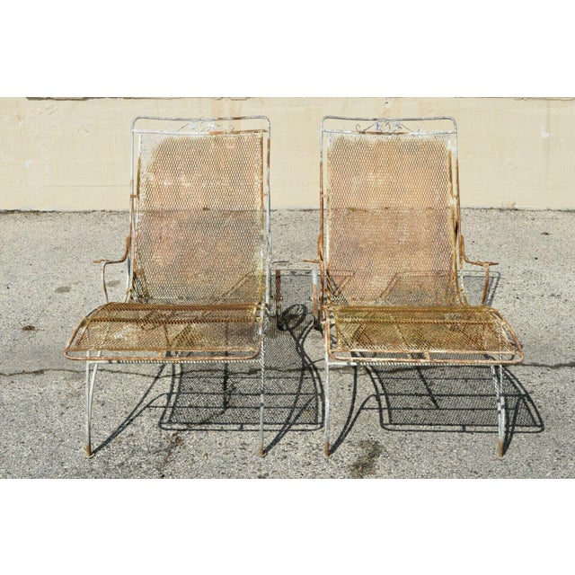 Mid Century Modern Russell Woodard Wrought Iron Patio Chairs A Pair Chairish