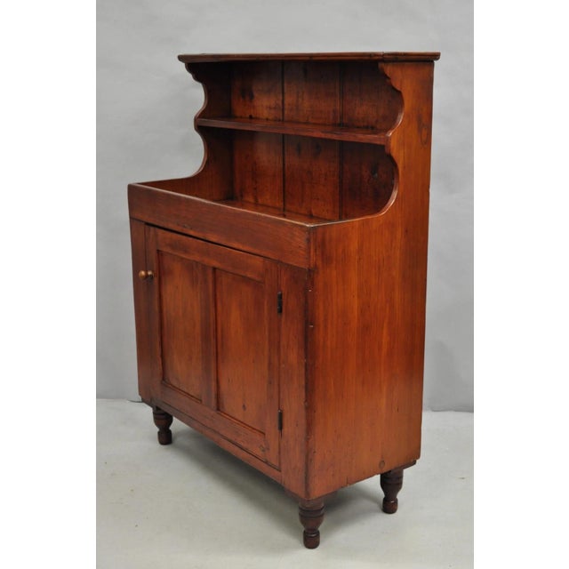 Antique French Country Colonial Pine Wood 50" H Drysink Kitchen Jelly Cupboard For Sale - Image 12 of 12