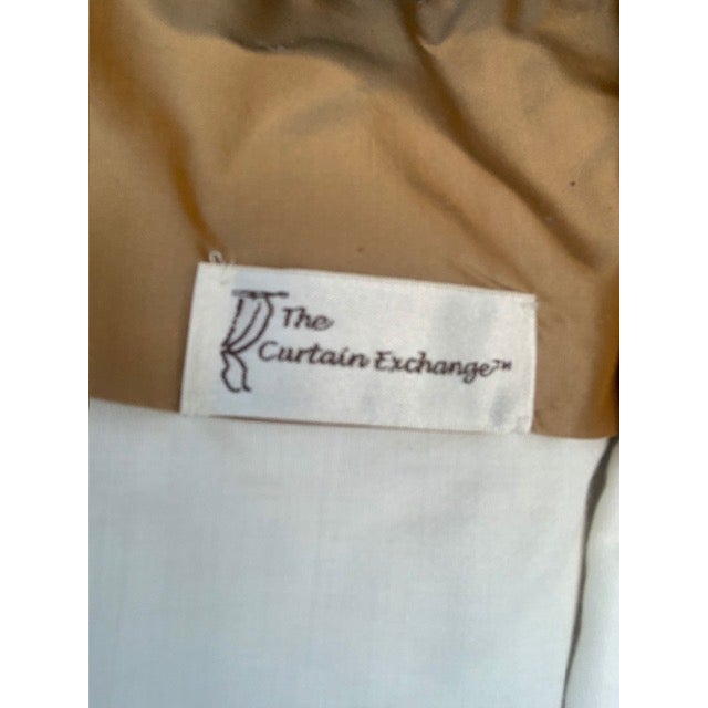 Pair of Custom Dupioni Silk Draperies in Antique Gold With Espresso Border For Sale - Image 9 of 10
