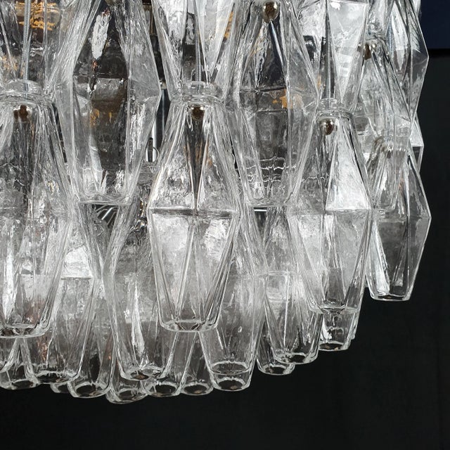 Vintage Polyhedron Murano Glass Chandelier in the style of Venini, Venice, Italy, 1960s For Sale - Image 12 of 18