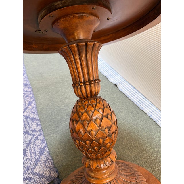 2010s Ethan Allen British Collections Pineapple Side Table For Sale - Image 5 of 12
