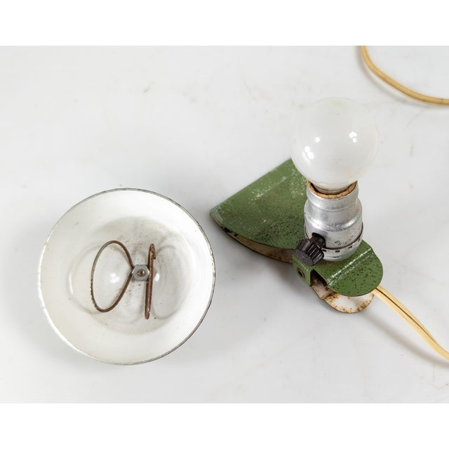 Mid-Century Modern Art Deco Style Enamel Metal Clip on Reading Light For Sale - Image 10 of 13