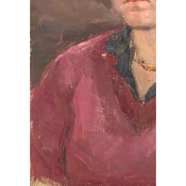 1970s 1970s Ukrainian Portrait Painting, Socialist Realism Art 47-31 For Sale - Image 5 of 6