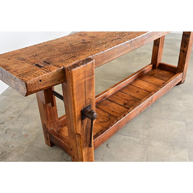 French 19th Century Oak & Beech Artisan's Workbench For Sale - Image 9 of 12