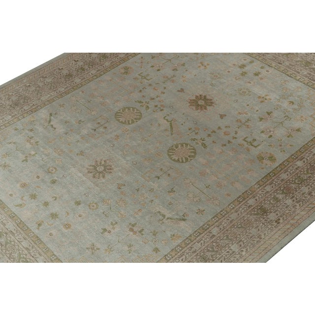 Rug & Kilim Rug & Kilim’s Khotan Style Rug With Blue & Beige-Brown Geometric Pattern For Sale - Image 4 of 8