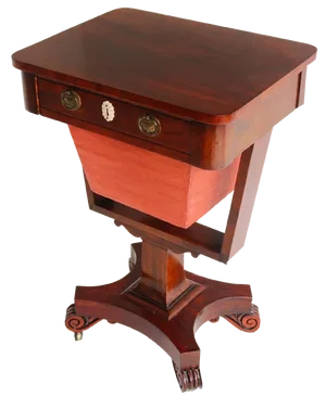 Antique French Empire Sewing Stand in Mahogany, 19th Century