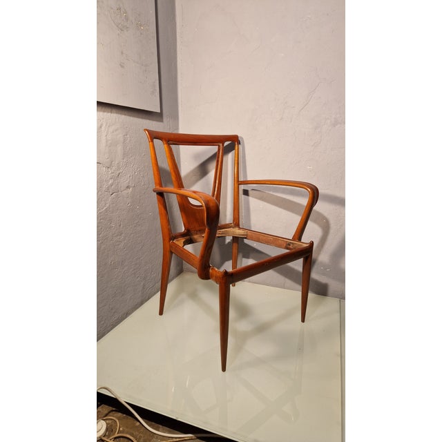 Walnut Chair with Trapezoidal Backrest by Ico Parisi for Ariberto Colombo, 1949 For Sale - Image 17 of 18