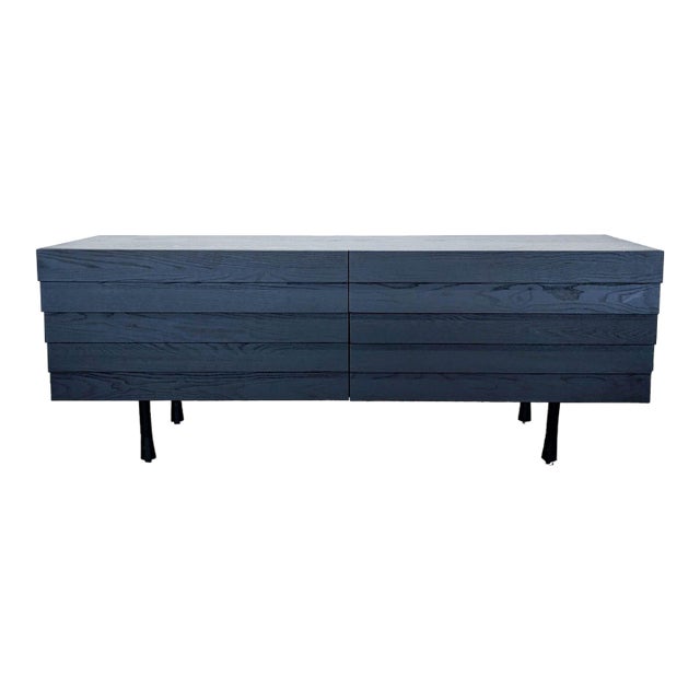 Blu Dot Lap Modern Black 6-Drawer Dresser With Sleek Horizontal Design, Attributed For Sale
